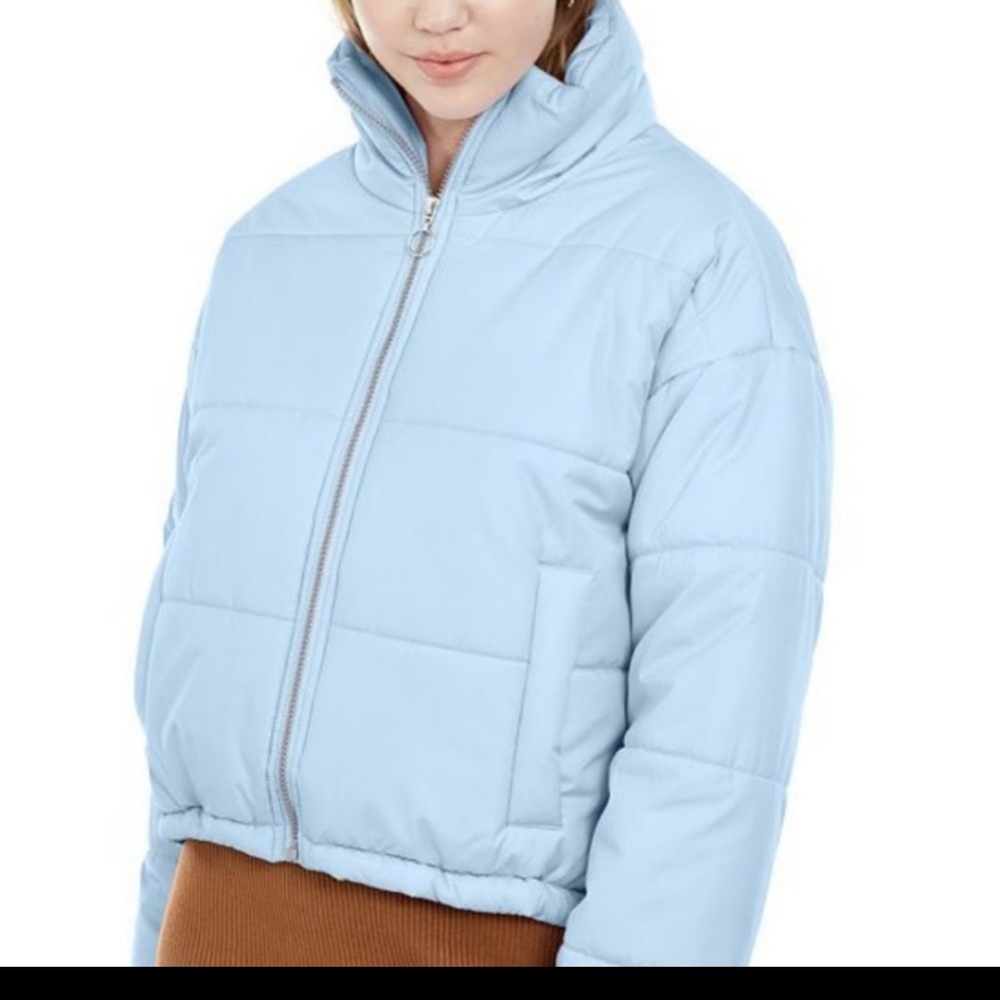 Celebrity Pink Cropped Puffer Coat Juniors